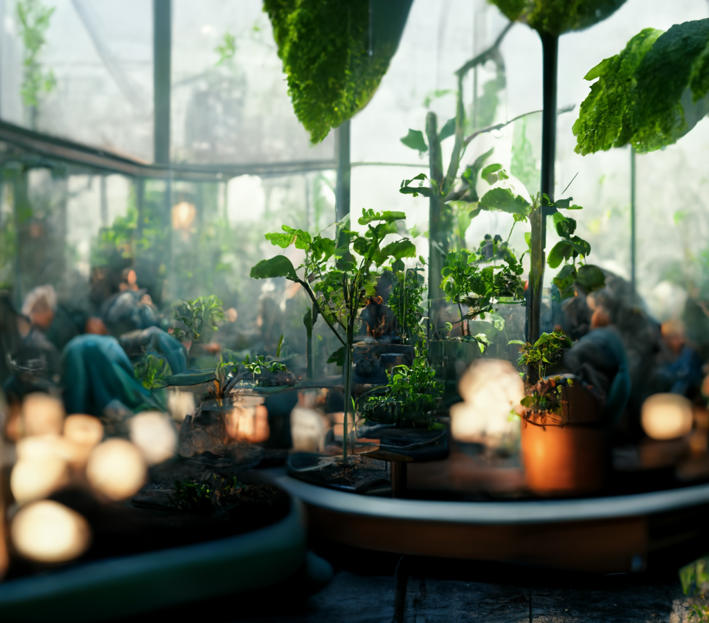 kiky123_people_sitting_in_community_garden_inside_the_modern_gr_6ef25bd4-87a1-4e4a-896f-0b33cd234402